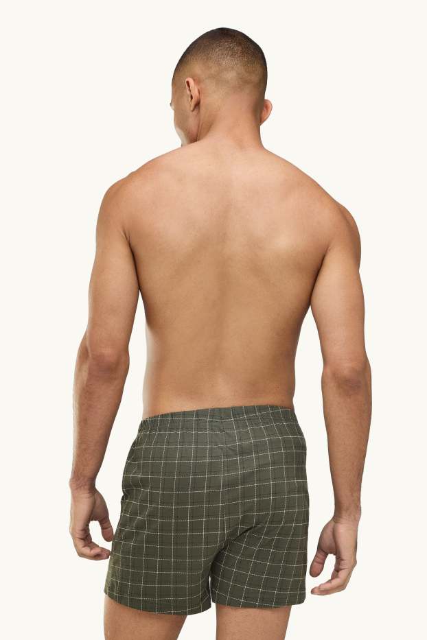 Uomo - Confezione da 2 - boxer - jersey - verde / grigio