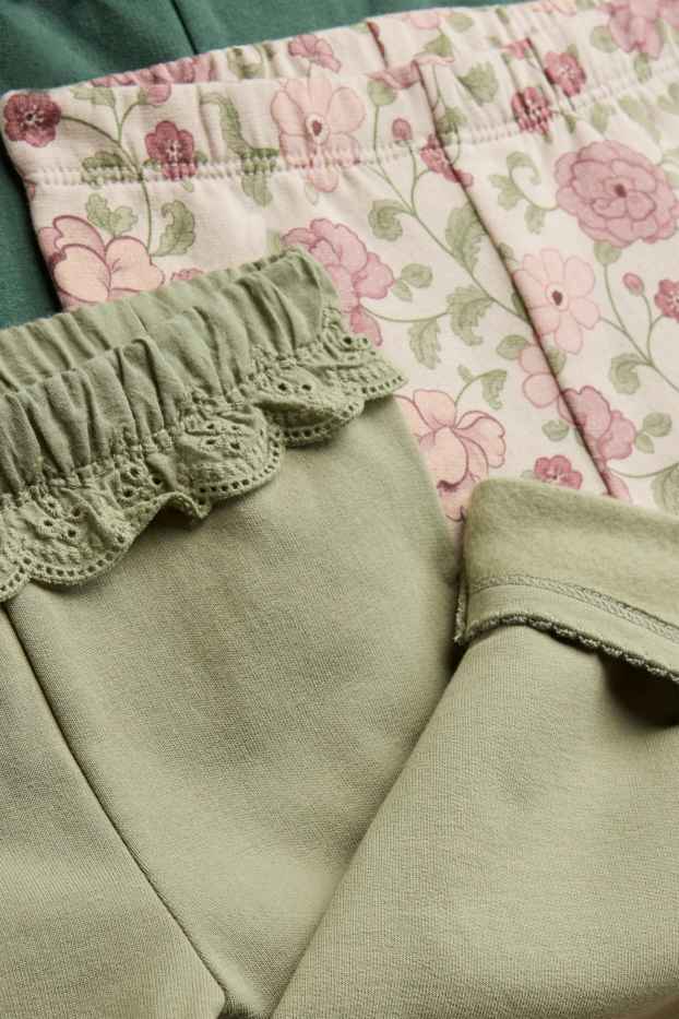 Bébés filles - Lot de 3 - leggings chauds pour bébé - vert