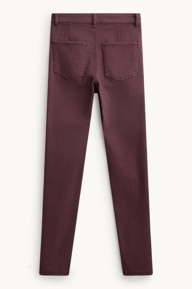 Damen - Jegging Jeans - High Waist - bordeaux