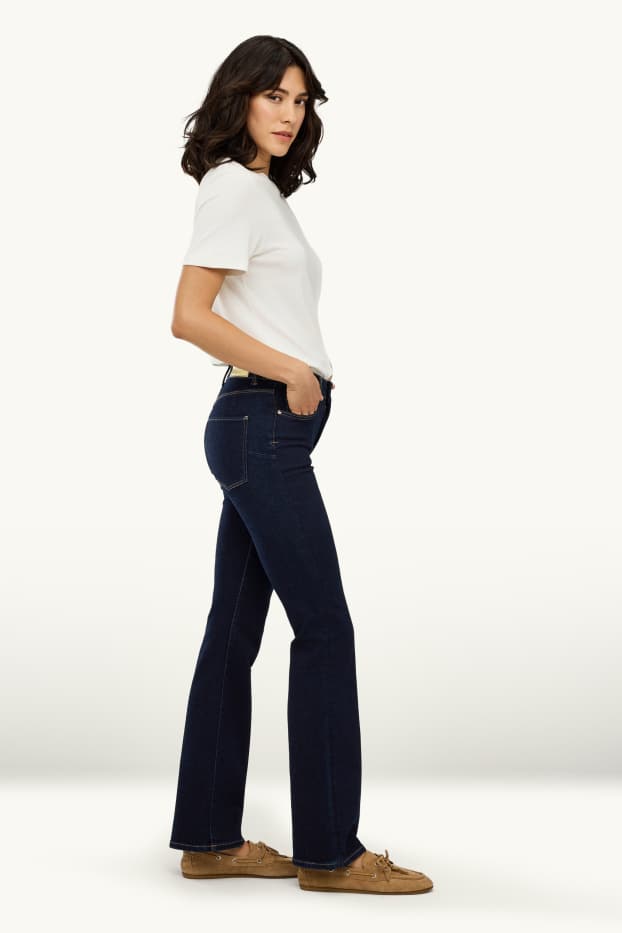 Dames - Bootcut jeans - mid waist - shaping jeans - LYCRA® - jeansdonkerblauw
