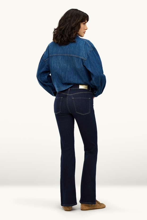 Dames - Bootcut jeans - mid waist - shaping jeans - LYCRA® - jeansdonkerblauw