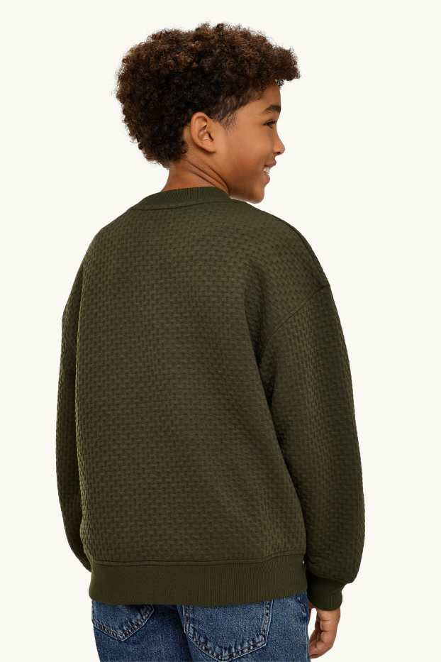 Children Boys - Sweatshirt - patterned - textured - dark green