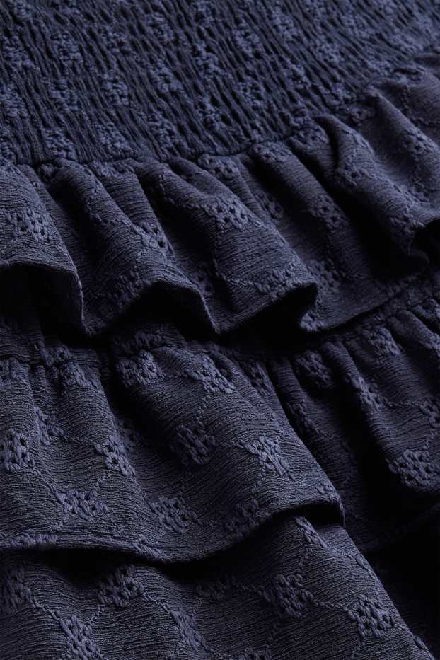 Femmes - Jupe - finition texturée - bleu foncé
