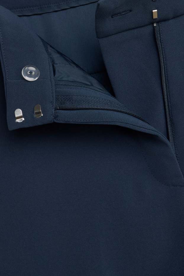 Femei - Pantaloni office - talie înaltă - wide leg - albastru închis
