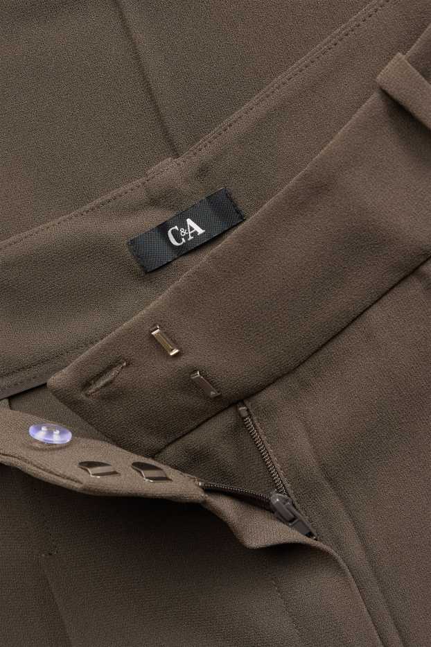 Women - Business trousers - high waist - wide leg - light brown