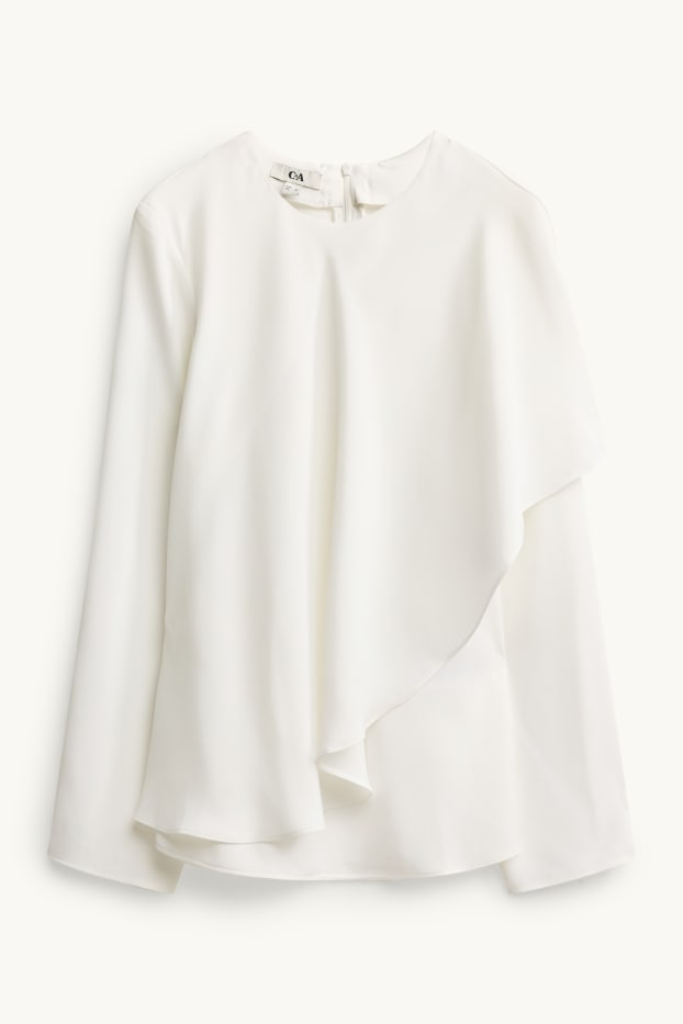 Femmes - Chemisier en satin - blanc crème