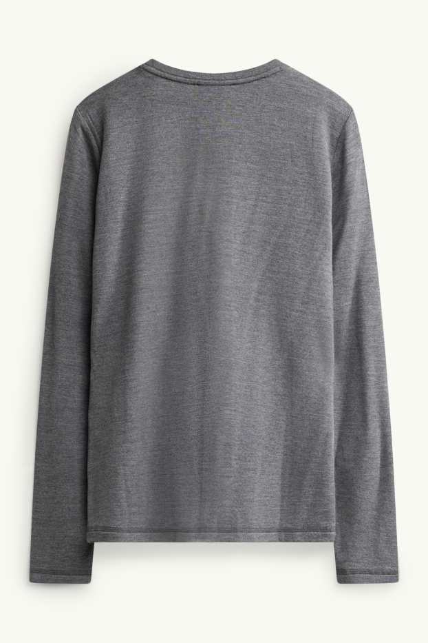 Damen - Langarmshirt - Regular Fit - grau-melange