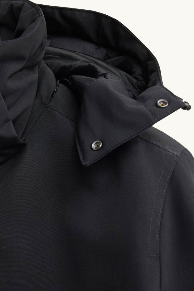 Hommes - Veste à capuche - doublée - noir