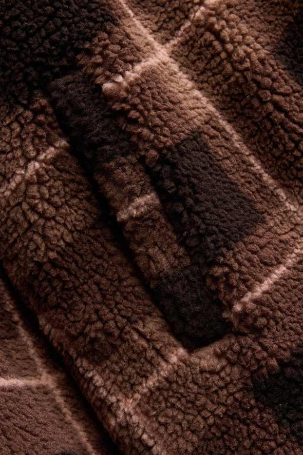 Femmes - Veste en polaire - à carreaux - marron / marron