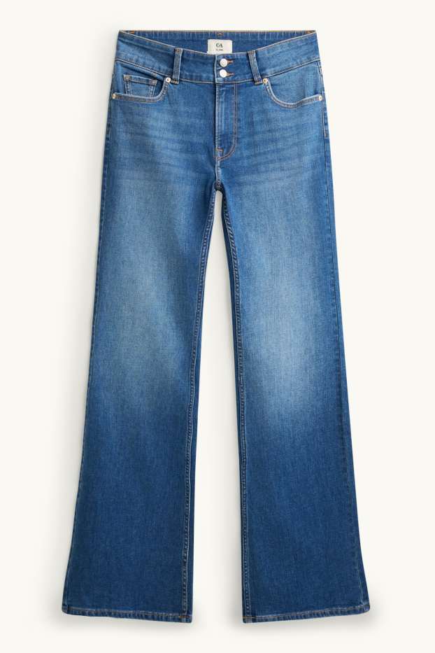 Women - Flared jeans - mid-rise waist - LYCRA ® - blue denim