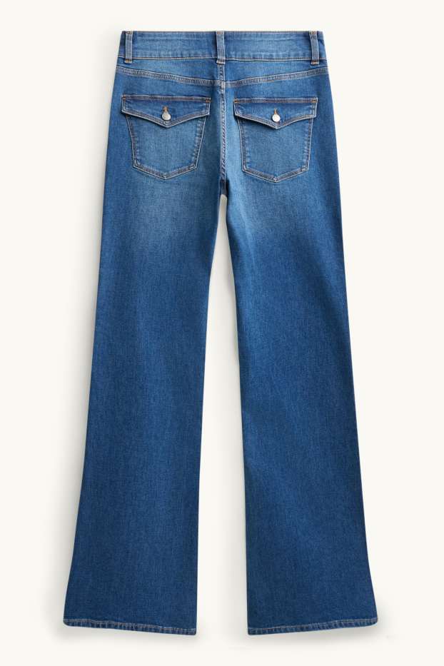 Women - Flared jeans - mid-rise waist - LYCRA ® - blue denim
