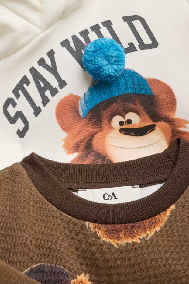 Enfants garçons - Lot de 2 - lion - sweat à capuche - blanc crème