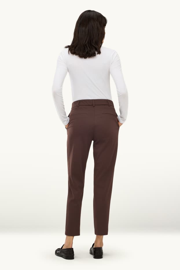 Damen - Business-Hose - High Waist - Regular Fit - braun