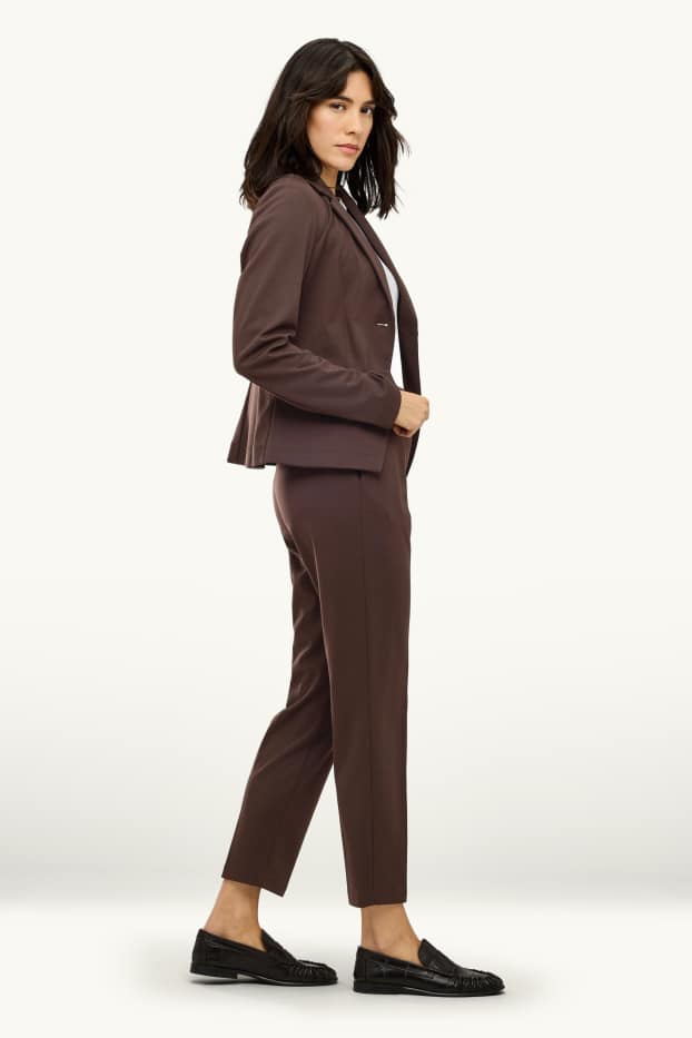 Damen - Business-Hose - High Waist - Regular Fit - braun