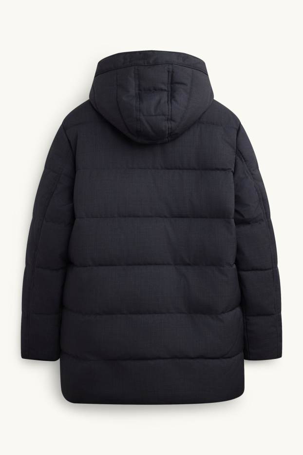 Uomo - Cappotto trapuntato - imbottito - idrorepellente - grigio scuro
