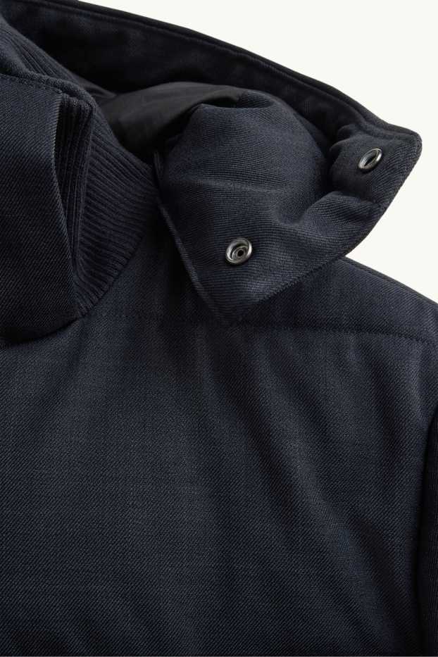 Uomo - Cappotto trapuntato - imbottito - idrorepellente - grigio scuro