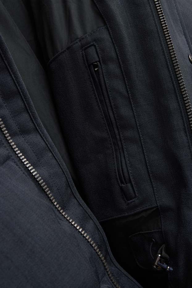 Uomo - Cappotto trapuntato - imbottito - idrorepellente - grigio scuro