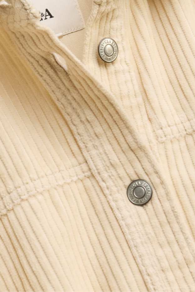 Dames - Blouse van corduroy - crèmekleurig