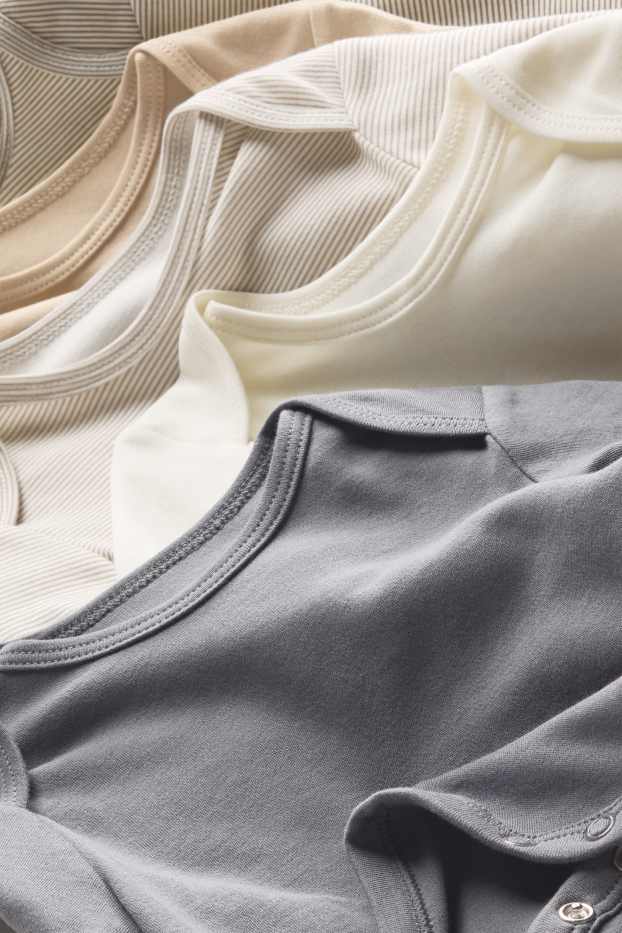 Unisex - Set van 5 - rompertje - crème wit