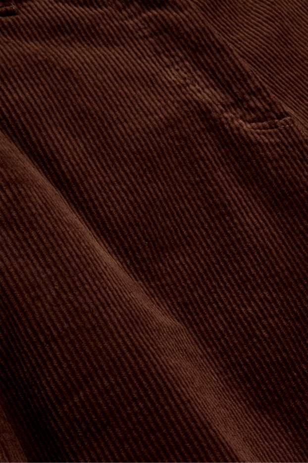 Femmes - Pantalon en velours côtelé - high waist - barrel leg - LYCRA ® - marron foncé