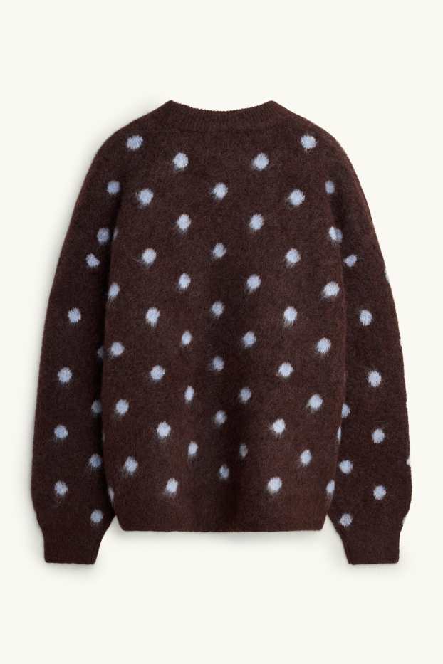 Femmes - Pull - à pois - marron / bleu