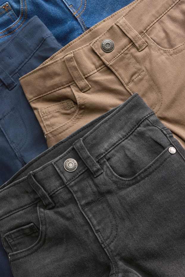 Children Boys - Multipack of 4 - thermal trousers and straight leg jeans - thermal jeans - blue denim