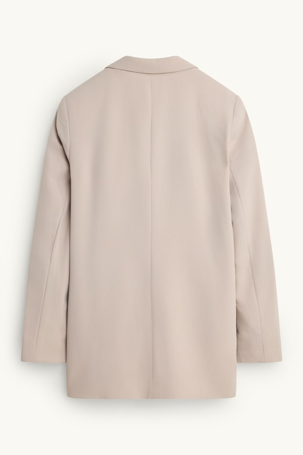 Women - Long blazer - regular fit - light beige