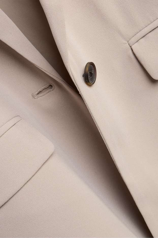Women - Long blazer - regular fit - light beige