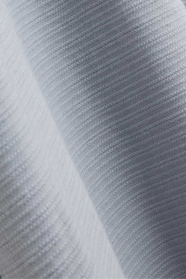 Men - Knitted T-shirt - regular fit - textured - light blue