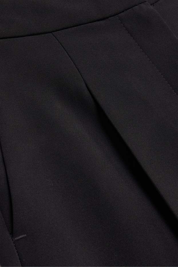 Femei - Pantaloni de stofă - talie înaltă - wide leg - negru