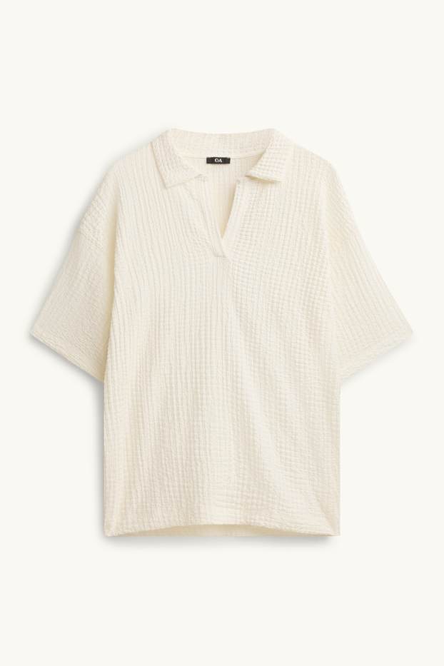 Damen - Poloshirt - Regular Fit - cremeweiß