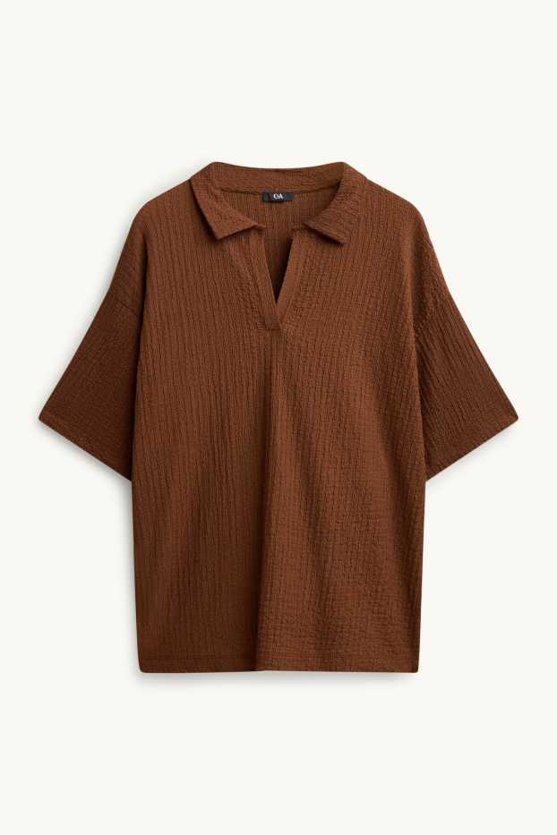 Dámské - Polokošile - regular fit - rezavě hnědá