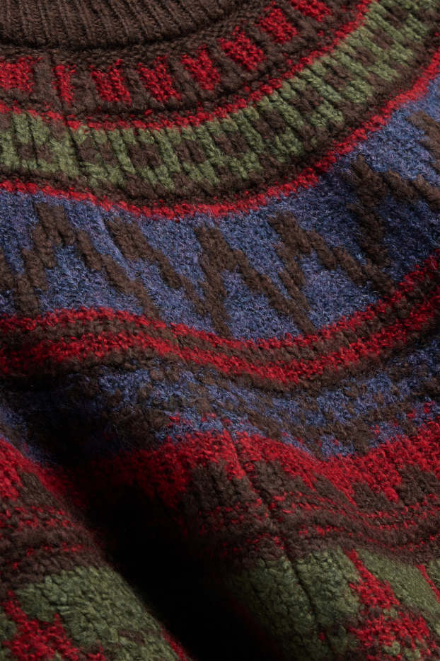 Bărbați - Pulover - cu model - maro / verde