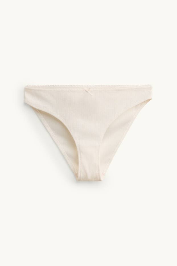 Women - Pointelle - knickers - cremewhite