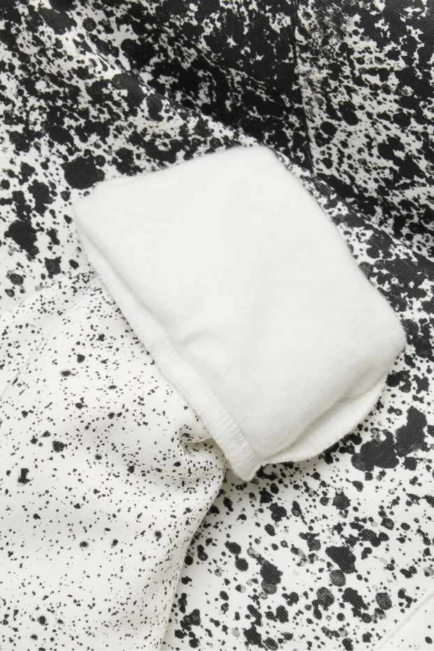 Kinder Jungen - Hoodie - gemustert - weiss / schwarz