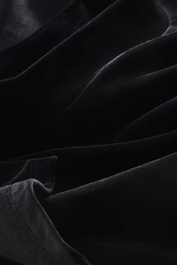 Femei - Tricou din catifea - relaxed fit - negru