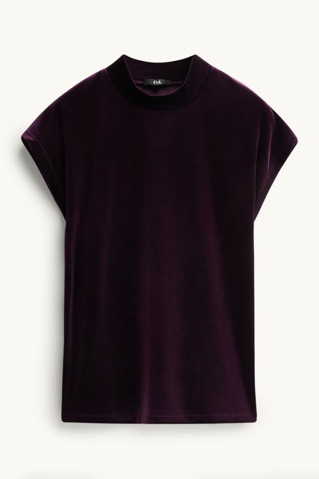 Femei - Tricou din catifea - relaxed fit - violet
