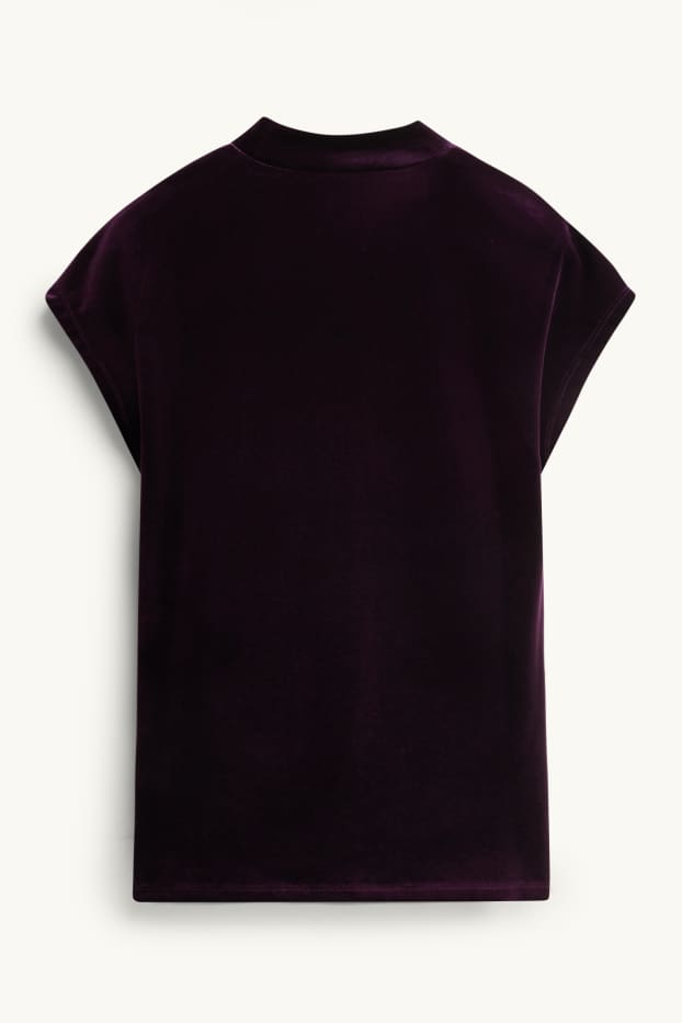Femei - Tricou din catifea - relaxed fit - violet