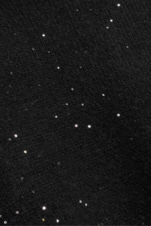 Dona - Vestit de punt - efecte brillant - negre