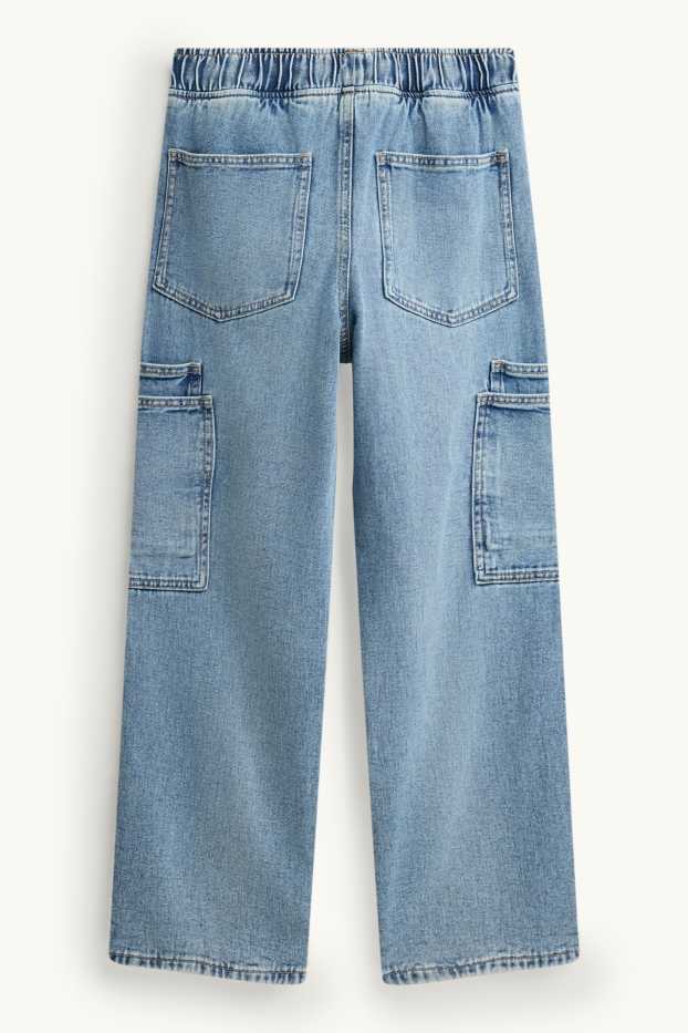 Children Boys - Cargo jeans - thermal jeans - denim-light blue