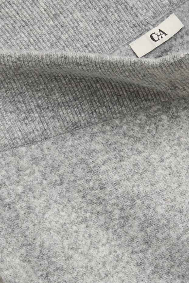 Women - Knitted joggers - light gray-melange