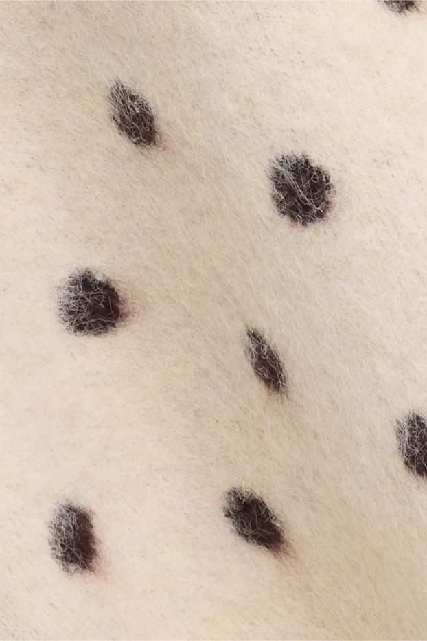 Damen - Pullover - gepunktet - braun / cremeweiß