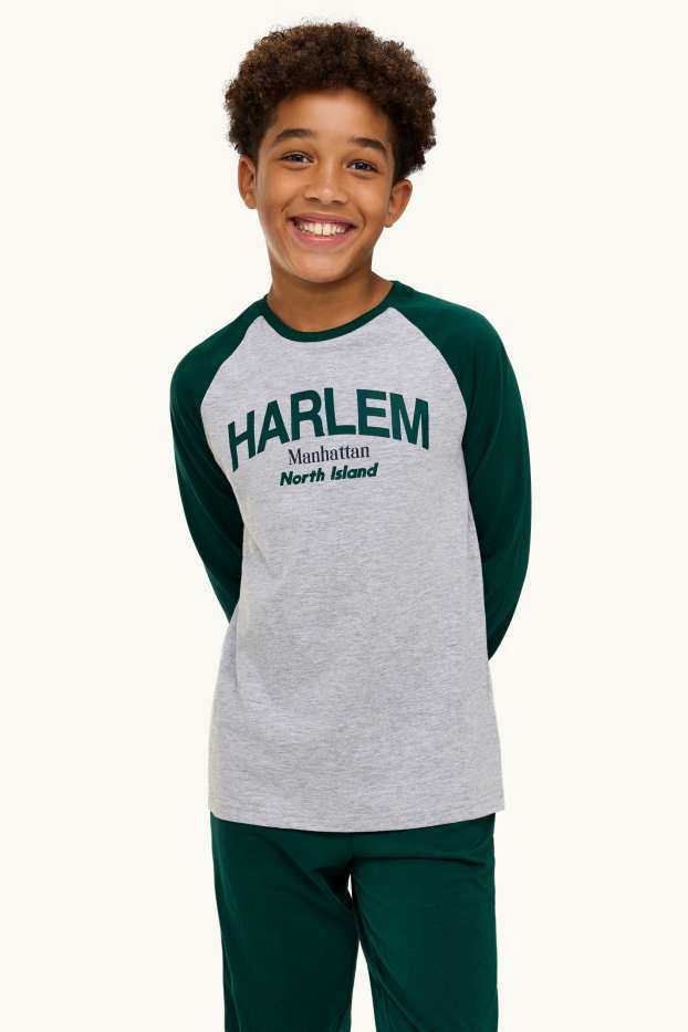 Kinder Buben - Multipack 2er - Harlem - Pyjama - 4 teilig - grün