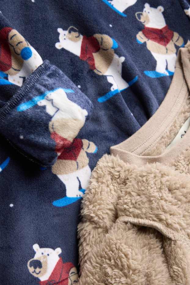 Nen - Paquet de 2 - os polar - pijama - 4 peces - marró clar