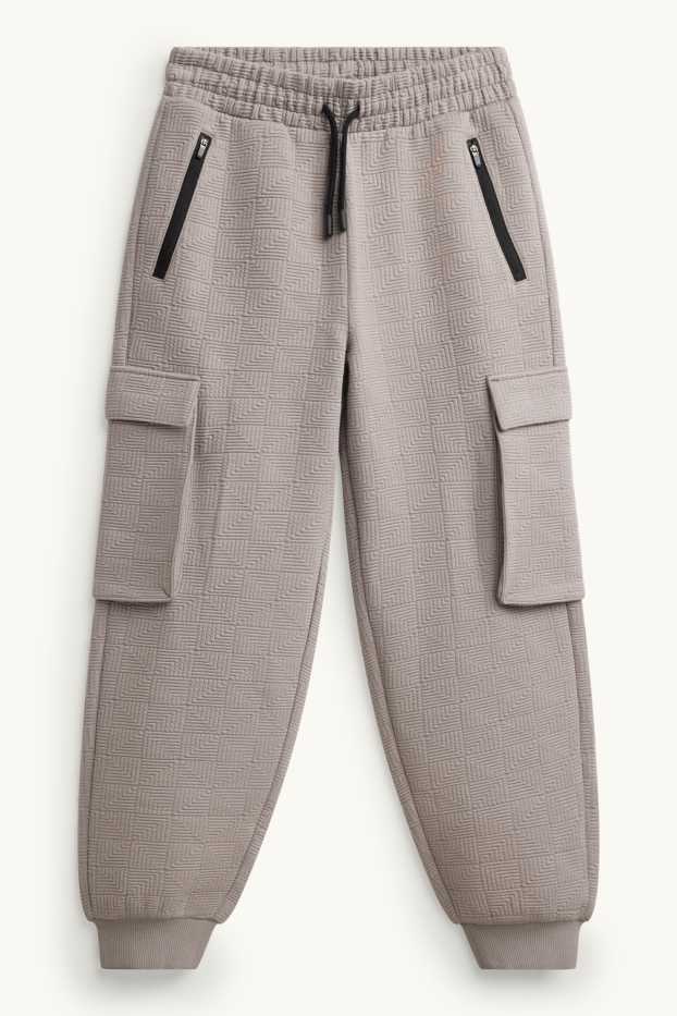 Enfants garçons - Pantalon de jogging cargo pour bébé - finition texturée - gris clair