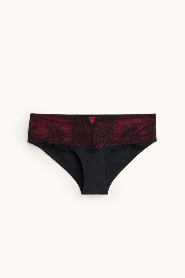 Dames - Hipster - bordeaux / zwart
