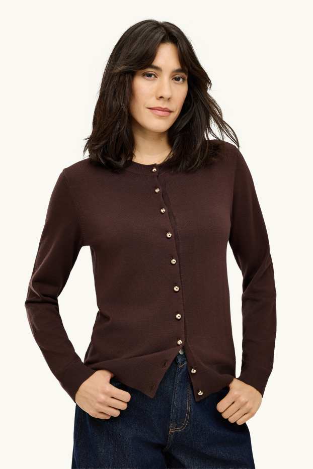 Femmes - Gilet en maille - marron foncé