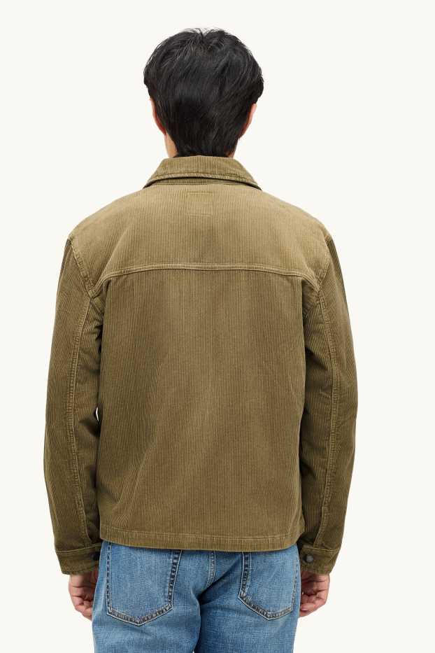 Uomo - Giacca camicia di velluto a coste - kaki