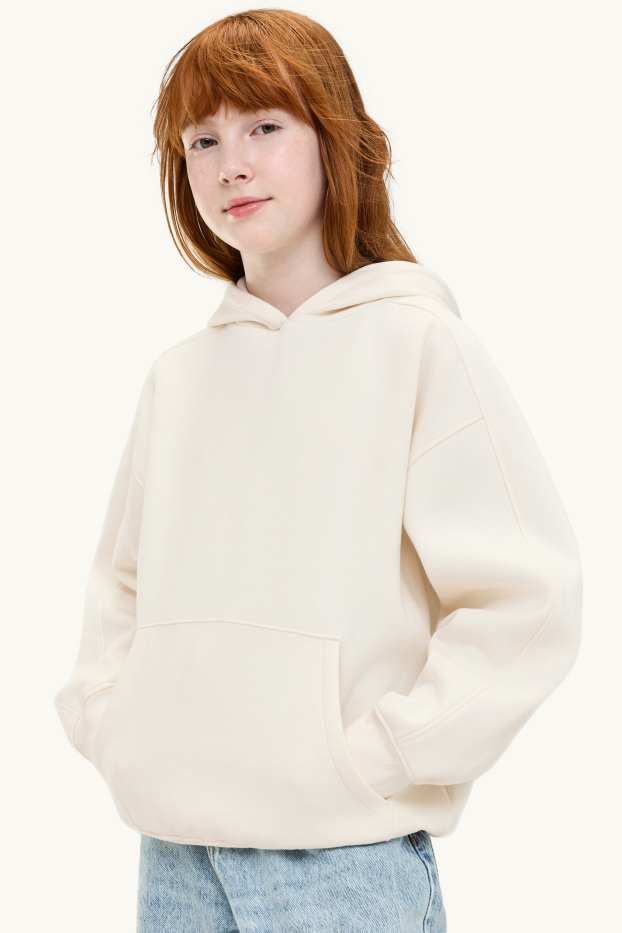 Bambine - Felpa con cappuccio - bianco crema