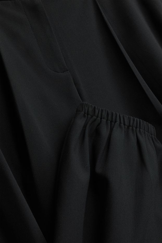 Femei - Pantaloni de stofă - talie înaltă - balloon leg - negru